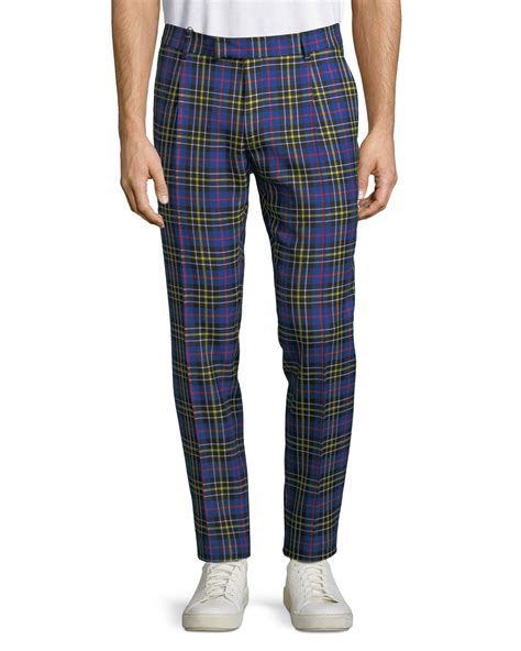 burberry black trousers|burberry plaid pants men.